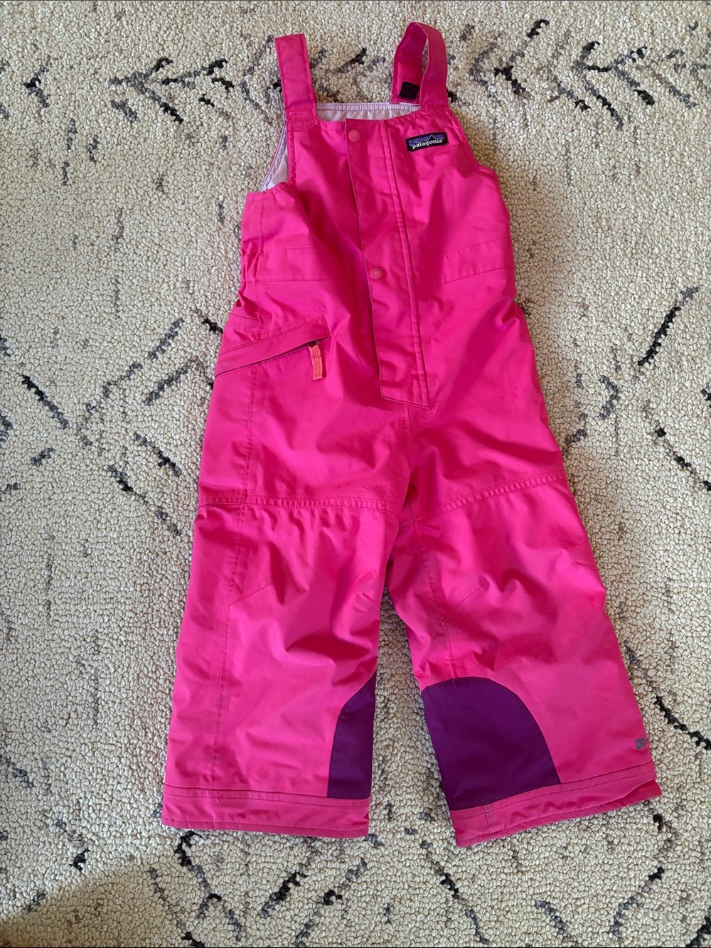 Patagonia Bright Pink Kids Snow Overalls 3T